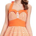 Grace Karin Short Halter Algodão Audrey Hepburn Vintage Retro 50s Pinup Swing Plaid Party Dress CL6091-3